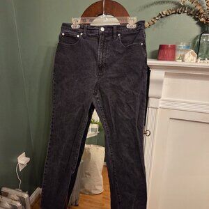 Madewell 90s Straight Black Wash Jeans Size 30